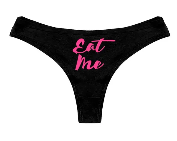 Black_Eat_Me_Printed_Customized_Thong_Panty_Gift_For_Women