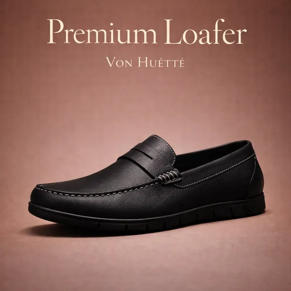 VON_HUETTE_Men’s_Premium_Black_Penny_Loafers_|_White_Stitch_Detail_|_Cushioned_Sole_|_Formal_&_Office_Wear_Shoes