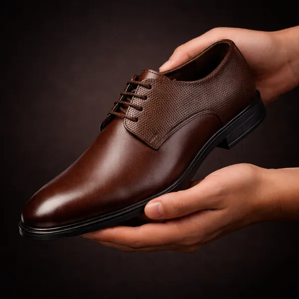 Von_Huette_Men's_Tan_Formal_Derby_Shoes_For_Officewear/Partywear