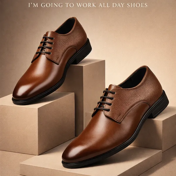 Von_Huette_Men's_Tan_Formal_Derby_Shoes_For_Officewear/Partywear