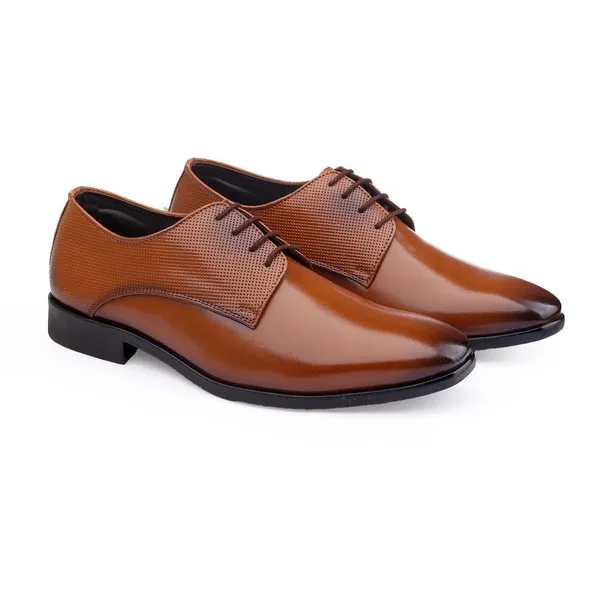 Von_Huette_Men's_Tan_Formal_Derby_Shoes_For_Officewear/Partywear