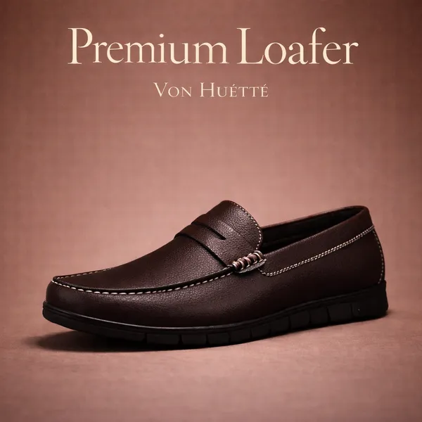 VON_HUETTE_Men’s_Premium_Brown_Penny_Loafers_|_White_Stitch_Detail_|_Cushioned_Sole_|_Formal_&_Office_Wear_Shoes