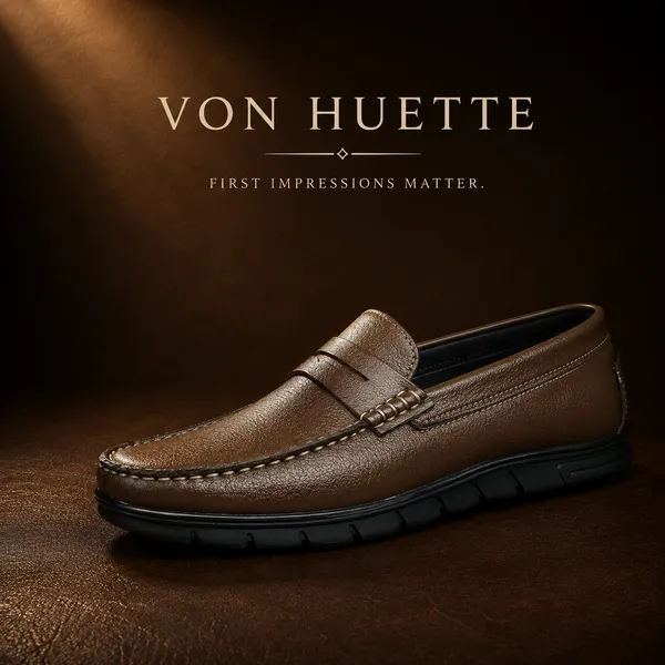 VON_HUETTE_Men’s_Premium_Brown_Penny_Loafers_|_White_Stitch_Detail_|_Cushioned_Sole_|_Formal_&_Office_Wear_Shoes