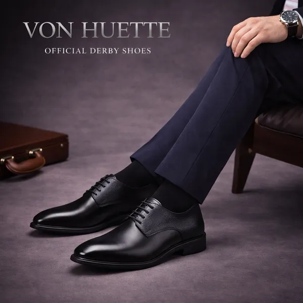 Von_Huette_Men's_Brown_Formal_Derby_Shoes_For_Officewear/Partywear