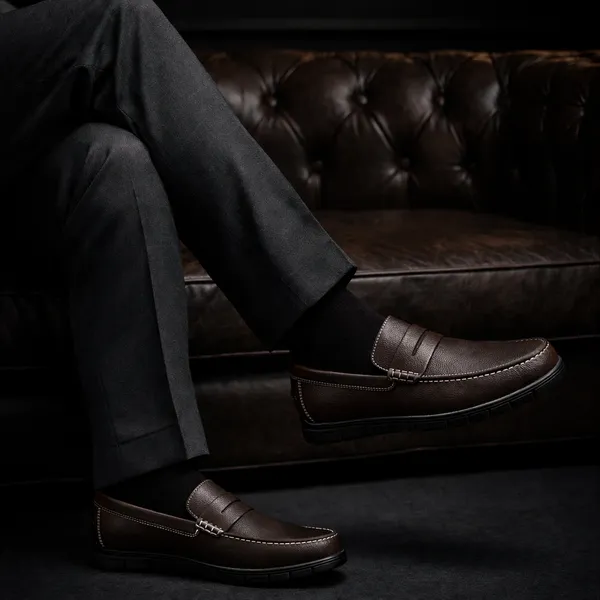 VON_HUETTE_Men’s_Premium_Brown_Penny_Loafers_|_White_Stitch_Detail_|_Cushioned_Sole_|_Formal_&_Office_Wear_Shoes