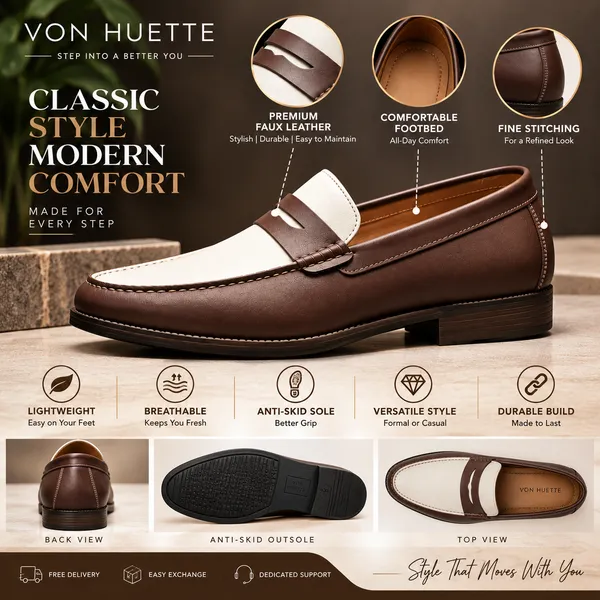 VON_HUETTE_Premium_Two-Tone_Penny_Loafers_for_Men_|_Brown_&_White_Classic_Formal_Shoes_|_Office,_Party_&_Casual_Wear