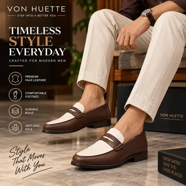 VON_HUETTE_Premium_Two-Tone_Penny_Loafers_for_Men_|_Brown_&_White_Classic_Formal_Shoes_|_Office,_Party_&_Casual_Wear