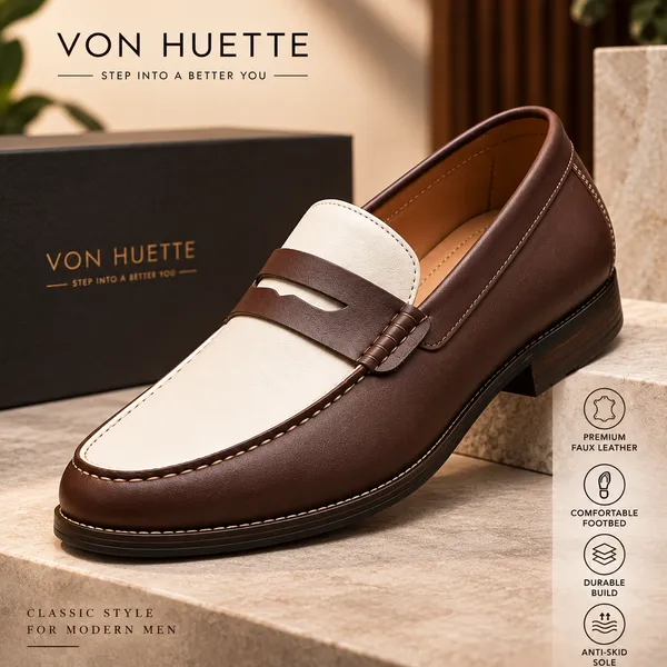 VON_HUETTE_Premium_Two-Tone_Penny_Loafers_for_Men_|_Brown_&_White_Classic_Formal_Shoes_|_Office,_Party_&_Casual_Wear