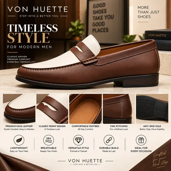 VON_HUETTE_Premium_Two-Tone_Penny_Loafers_for_Men_|_Tan_&_White_Classic_Formal_Shoes_|_Office,_Party_&_Casual_Wear