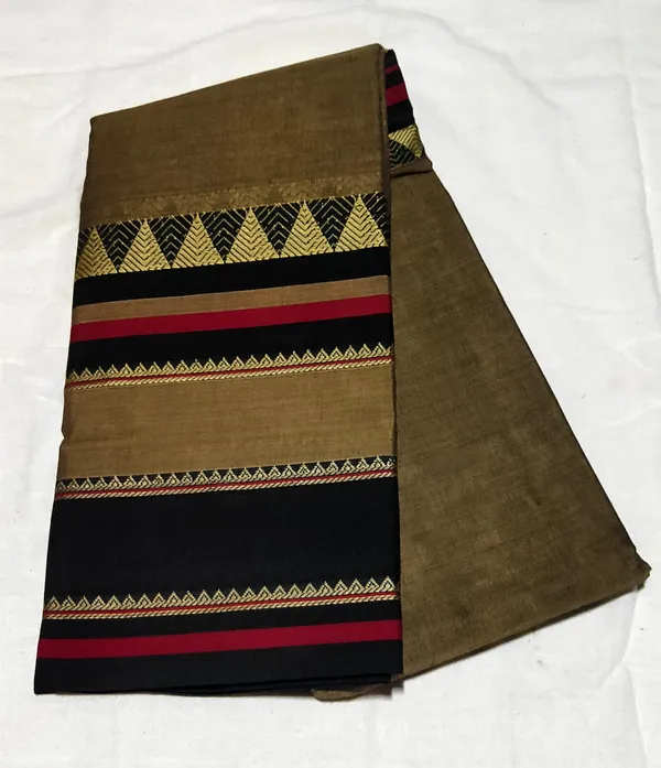 Charcol_Cotton_Saree_With_Unstiched_Blouse__For_Women