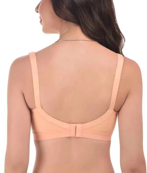 Peach_T-Shirt_Bra_for_Women_|_Non-Padded_and_Cotton_Hosiery