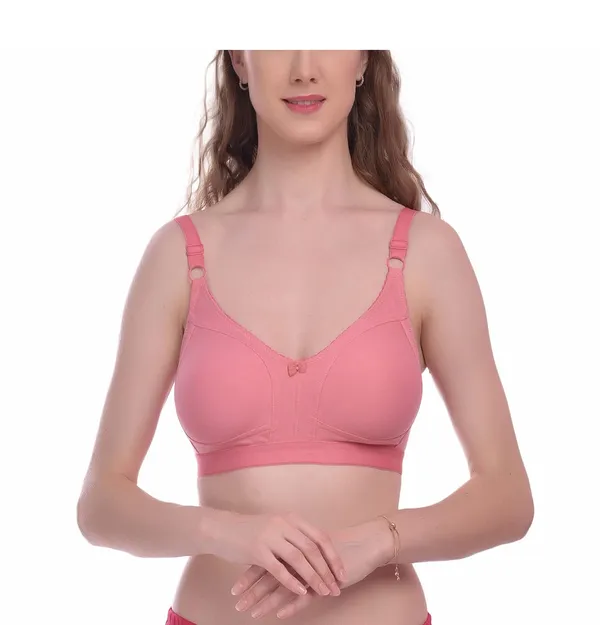 Peach_T-Shirt_Bra_for_Women_|_Non-Padded_and_Cotton_Hosiery