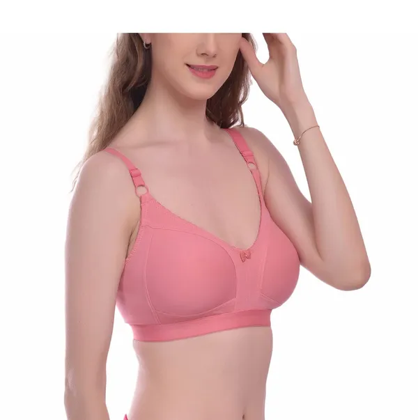 Peach_T-Shirt_Bra_for_Women_|_Non-Padded_and_Cotton_Hosiery
