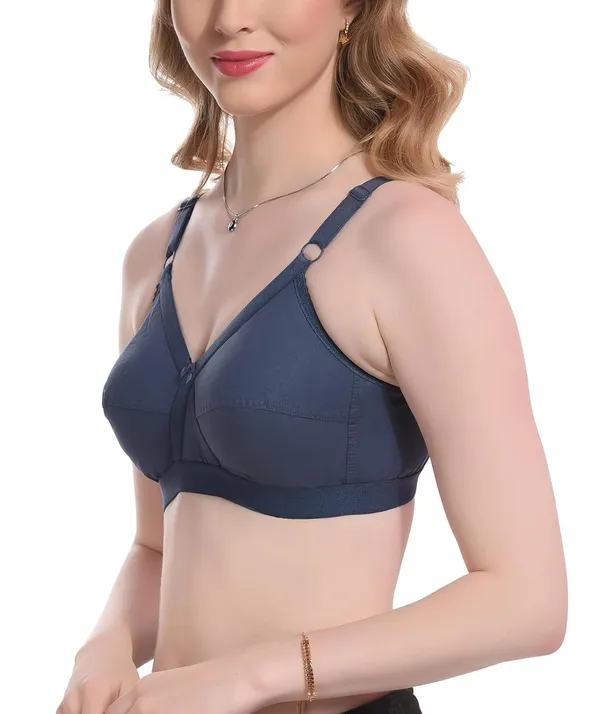 Dark_Blue_100%_Cotton_Regular_Full_Coverage_T-Shirt_Bra_For_Women