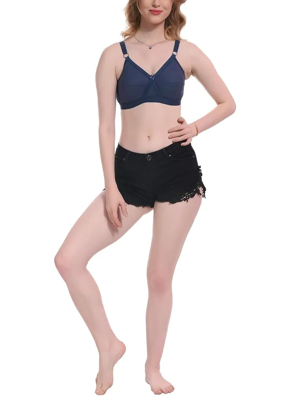 Dark_Blue_100%_Cotton_Regular_Full_Coverage_T-Shirt_Bra_For_Women
