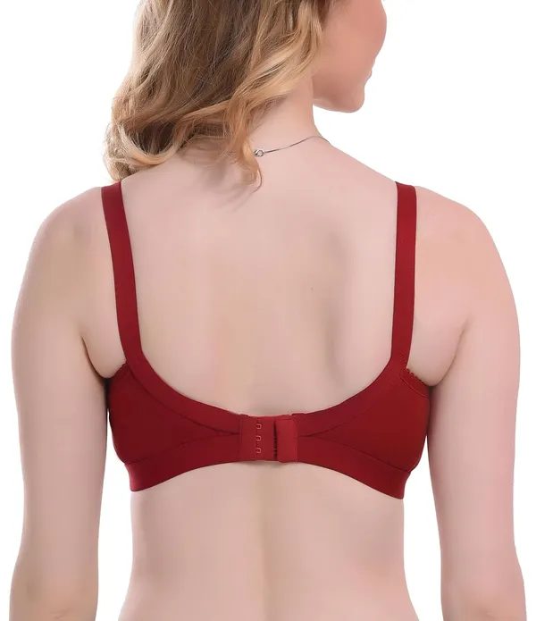 Maroon_100%_Cotton_Regular_Full_Coverage_T-Shirt_Bra_For_Women
