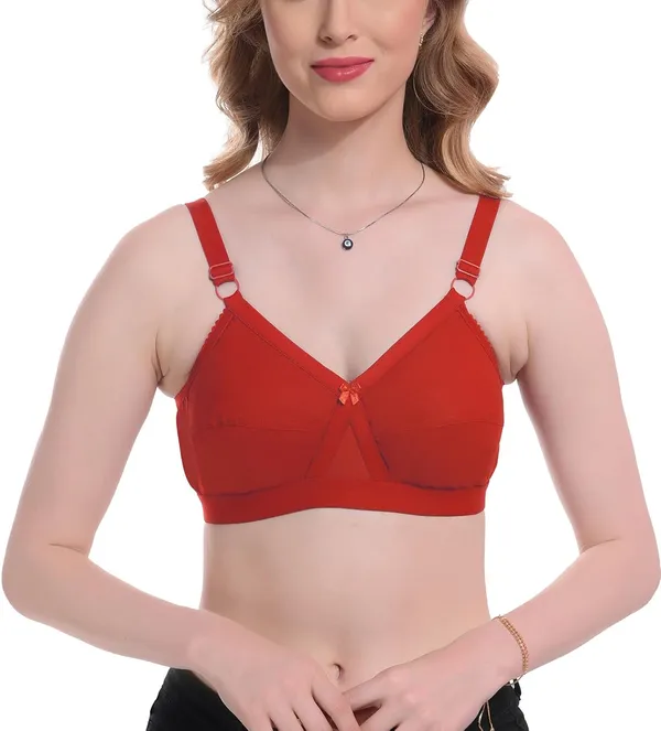 Red_100%_Cotton_Regular_Full_Coverage_T-Shirt_Bra_For_Women