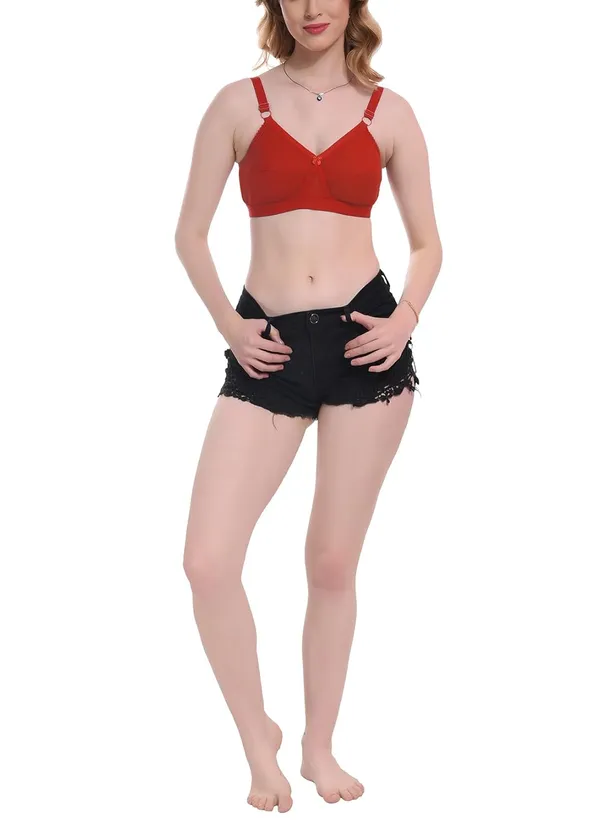Red_100%_Cotton_Regular_Full_Coverage_T-Shirt_Bra_For_Women