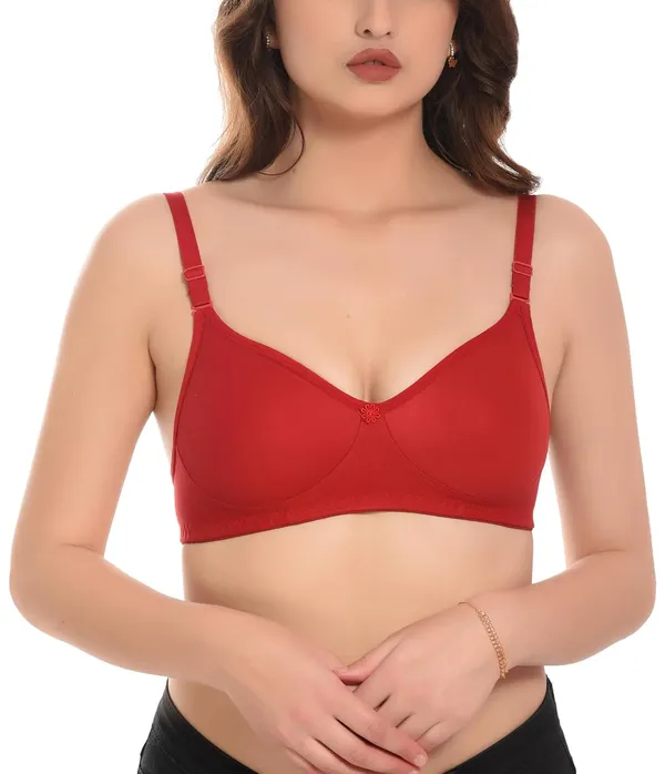 Maroon_T-Shirt_Bra_for_Women_|_Non-Padded_and_Cotton_Hosiery