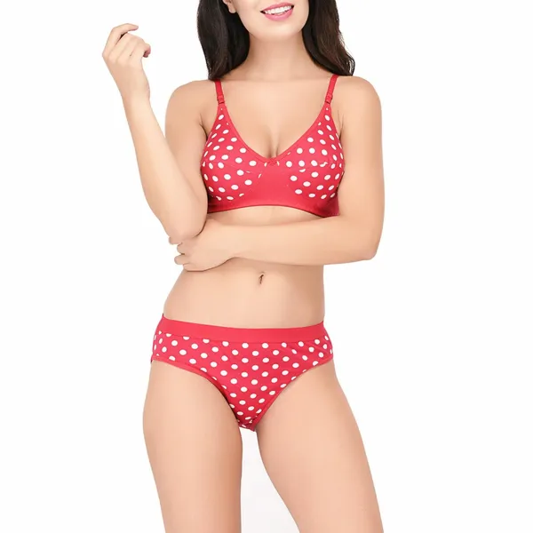 Pink_B-Cup_Hosery_Polka_Dots_Bra_&_Panty_Set_For_Women