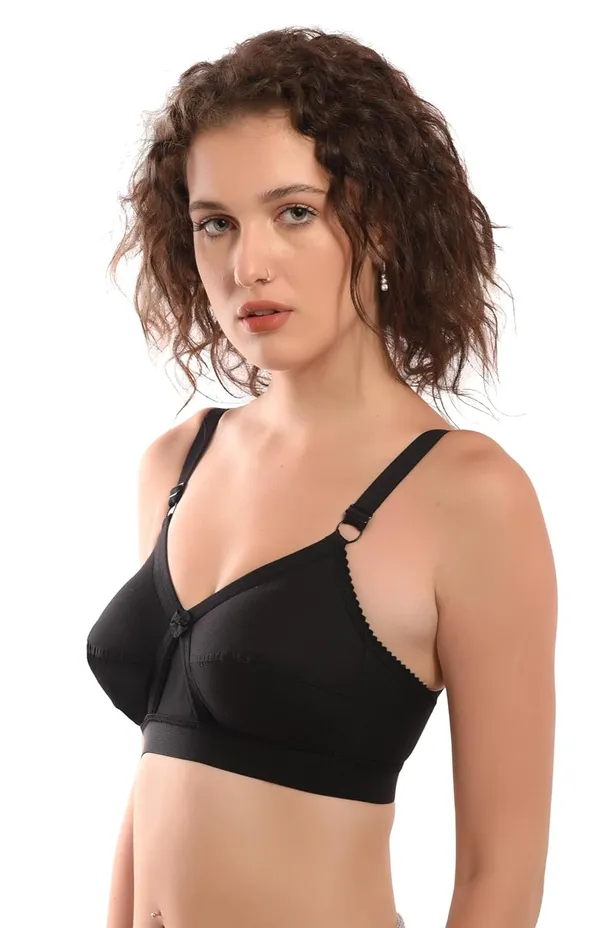 Black_100%_Pure_Cotton_Krutika_Full_Coverage_Solid_Bra_For_Women