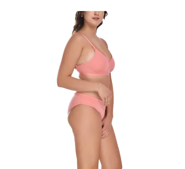Peach_Bra-Panty_Set_for_Women_|_Cotton_Hosiery