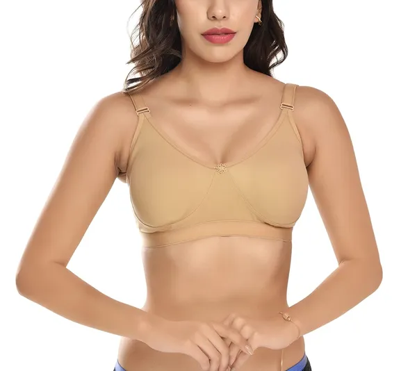Beige_T-Shirt_Bra_for_Women_|_Non-Padded_and_Cotton_Hosiery