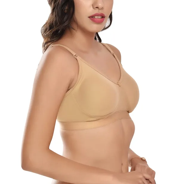 Beige_T-Shirt_Bra_for_Women_|_Non-Padded_and_Cotton_Hosiery