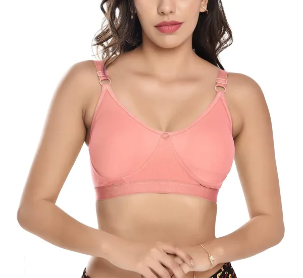 Peach_T-Shirt_Bra_for_Women_|_Non-Padded_and_Cotton_Hosiery
