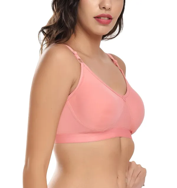 Peach_T-Shirt_Bra_for_Women_|_Non-Padded_and_Cotton_Hosiery