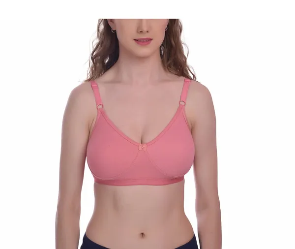 Peach_T-Shirt_Bra_for_Women_|_Non-Padded_and_Cotton_Hosiery