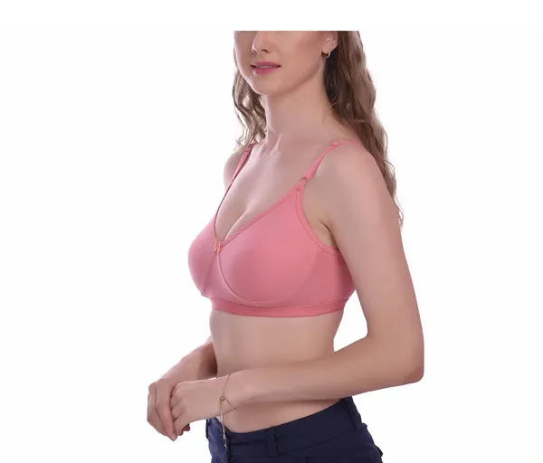 Peach_T-Shirt_Bra_for_Women_|_Non-Padded_and_Cotton_Hosiery