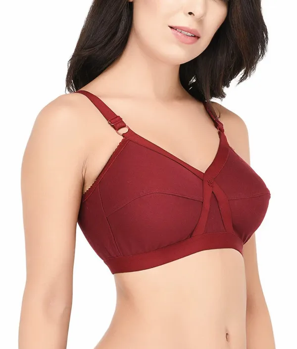 Maroon_T-Shirt_Bra_for_Women_|_Non-Padded_and_Cotton_Hosiery