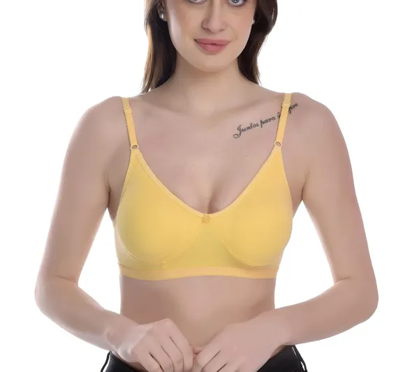 Yellow_T-Shirt_Bra_for_Women_|_Non-Padded_and_Cotton_Hosiery