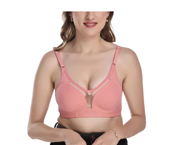 Peach_Comfortable_Bra_for_Women_|_Cotton_Hosiery
