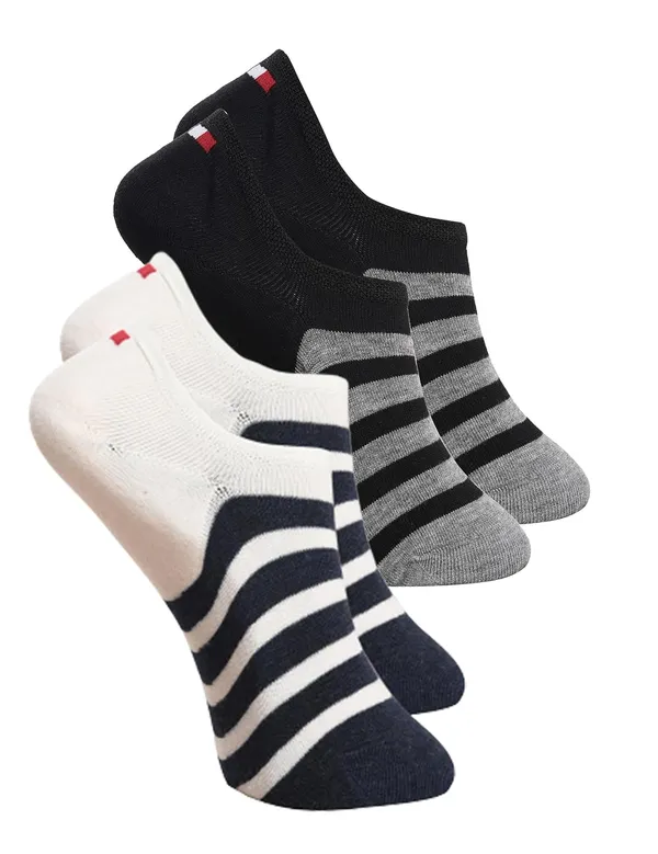 Black_&_White_Cotton_Loafer_Socks_Stripe_Design_For_Men_(Pack_Of_2)