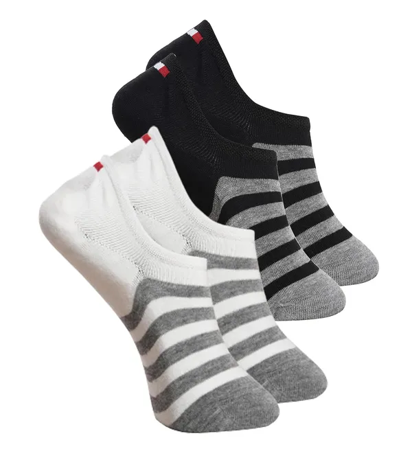 Grey_&_White_Cotton_Loafer_Socks_Stripe_Design_For_Men_(Pack_Of_2)