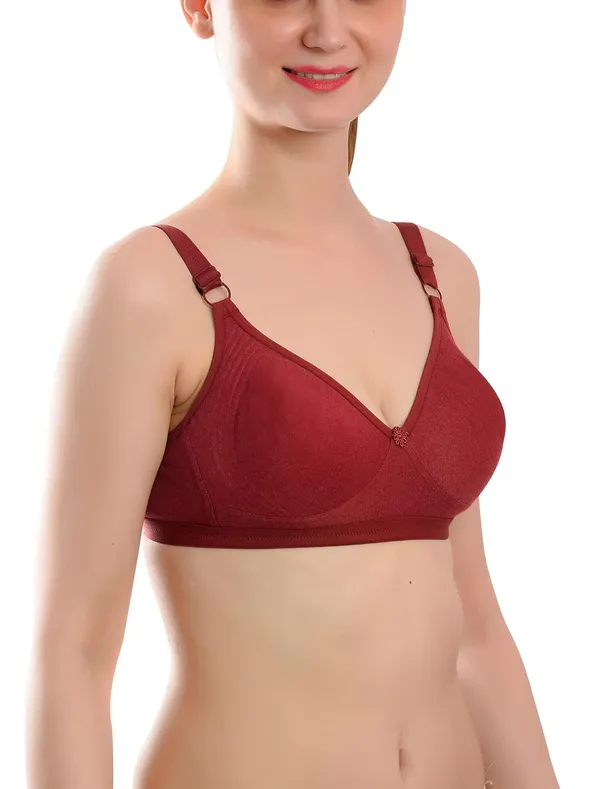 Maroon_T-Shirt_Bra_for_Women_|_Non-Padded_and_Cotton_Hosiery