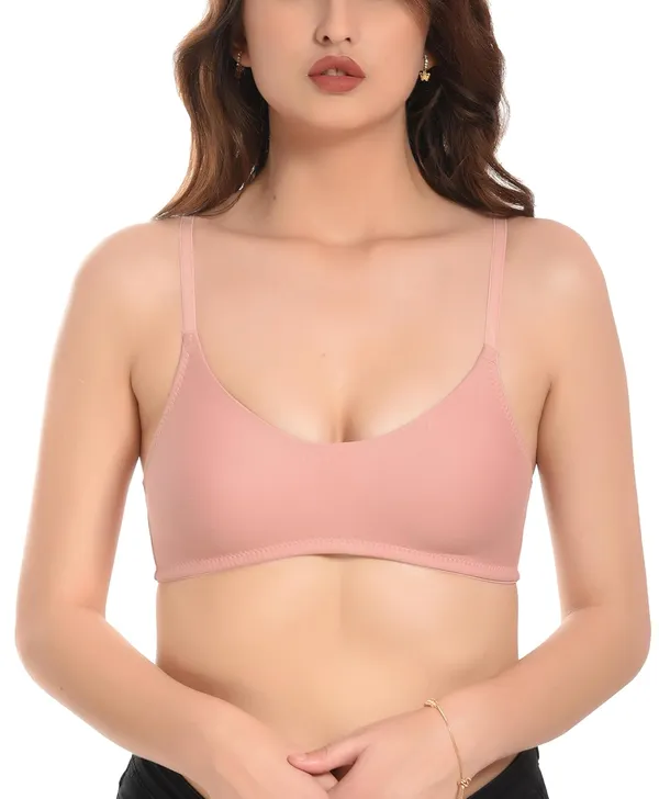 Peach_T-Shirt_Bra_for_Women_|_Non-Padded_and_Cotton_Hosiery