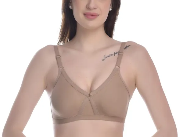 Beige_T-Shirt_Bra_for_Women_|_Non-Padded_and_Cotton_Hosiery