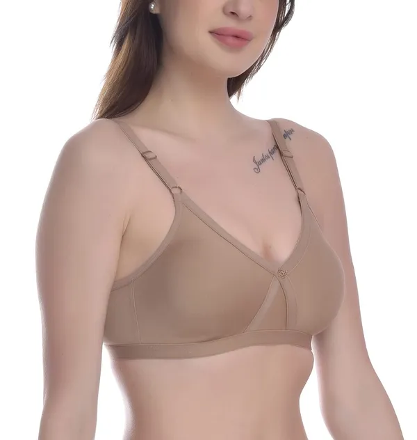 Beige_T-Shirt_Bra_for_Women_|_Non-Padded_and_Cotton_Hosiery