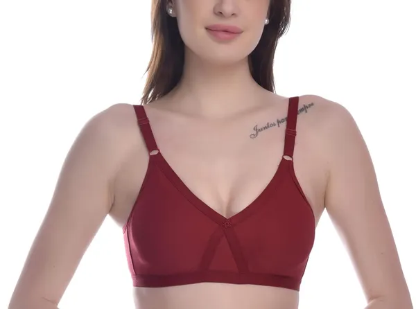 Maroon_T-Shirt_Bra_for_Women_|_Non-Padded_and_Cotton_Hosiery