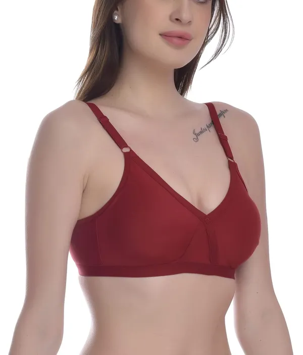 Maroon_T-Shirt_Bra_for_Women_|_Non-Padded_and_Cotton_Hosiery