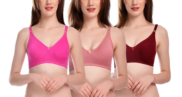 Pack_of_3_|_Multicolor_T-Shirt_Bra_for_Women_|_Non-Padded_and_Cotton_Hosiery