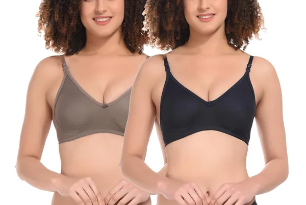 Pack_of_2_|_Brown_T-Shirt_Bra_for_Women_|_Non-Padded_and_Cotton_Hosiery