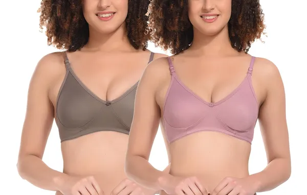 Pack_of_2_|_Brown_T-Shirt_Bra_for_Women_|_Non-Padded_and_Cotton_Hosiery