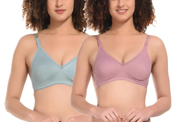 Pack_of_2_|_Sea_Green_&_Onion_T-Shirt_Bra_for_Women_|_Non-Padded_and_Cotton_Hosiery