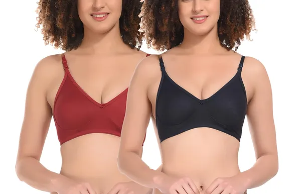 Pack_of_2_|_Maroon_T-Shirt_Bra_for_Women_|_Non-Padded_and_Cotton_Hosiery