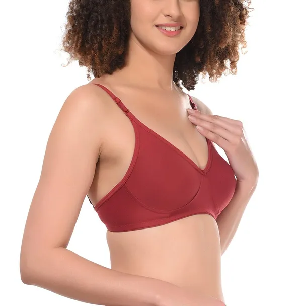 Maroon_T-Shirt_Bra_for_Women_|_Non-Padded_and_Cotton_Hosiery