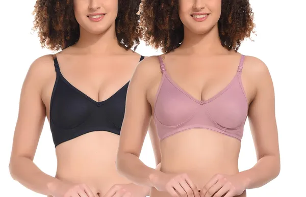 Pack_of_2_|_Navy_&_Onion_T-Shirt_Bra_for_Women_|_Non-Padded_and_Cotton_Hosiery